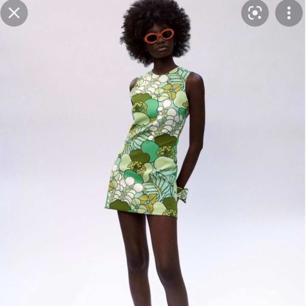 Zara Green Cut Out Mini Dress